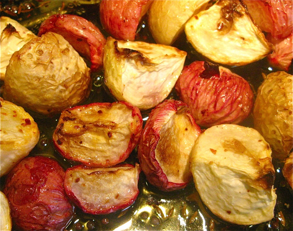 Tigers & Strawberries » Roasted Radishes and Turnips with Ghee, Cumin